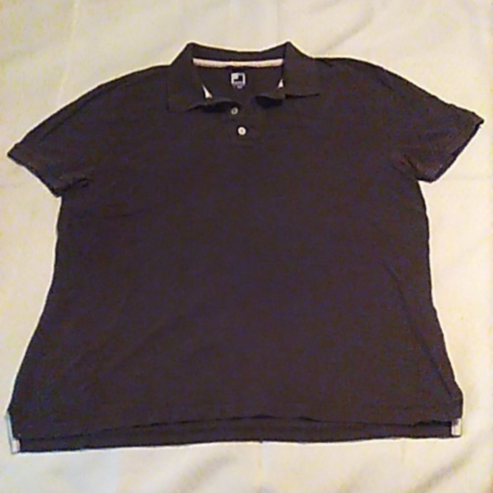 JCP Men's Polo Shirt L Combed Cotton Textured Collar Short Sleeves Brown